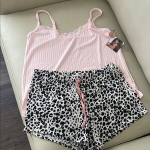 Thalia Sodi Pink Cami with Animal Print Shorts